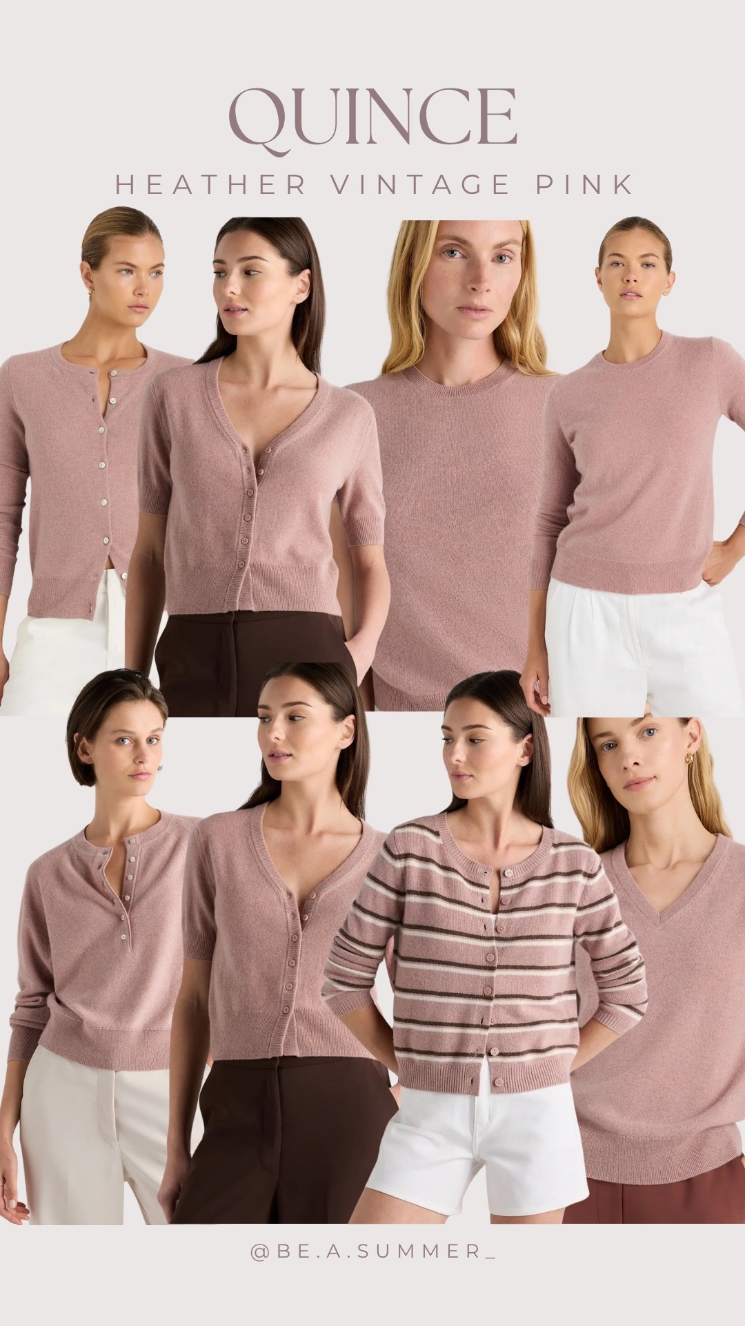 @Quince — heather vintage pink! 


Color / summer / Beasummer