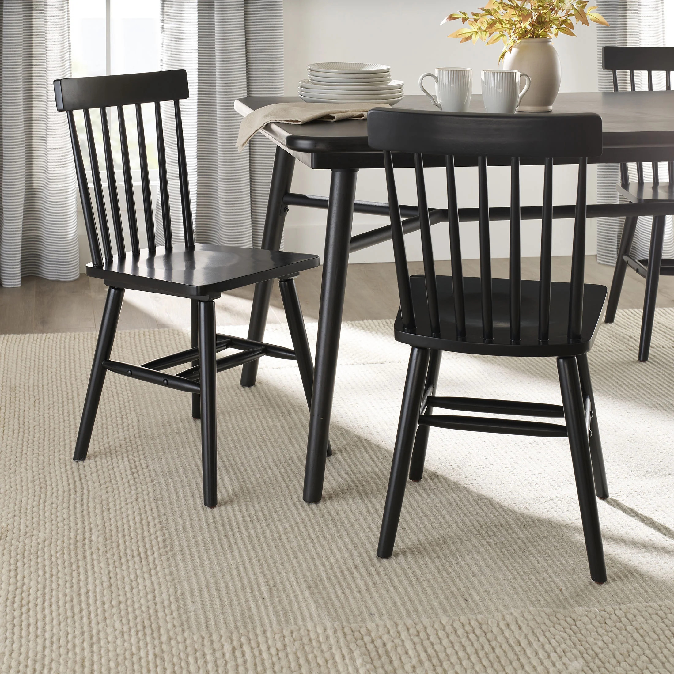 Better Homes & Gardens 2-Pack Indoor Black Gerald Dining Chairs | Walmart (US)