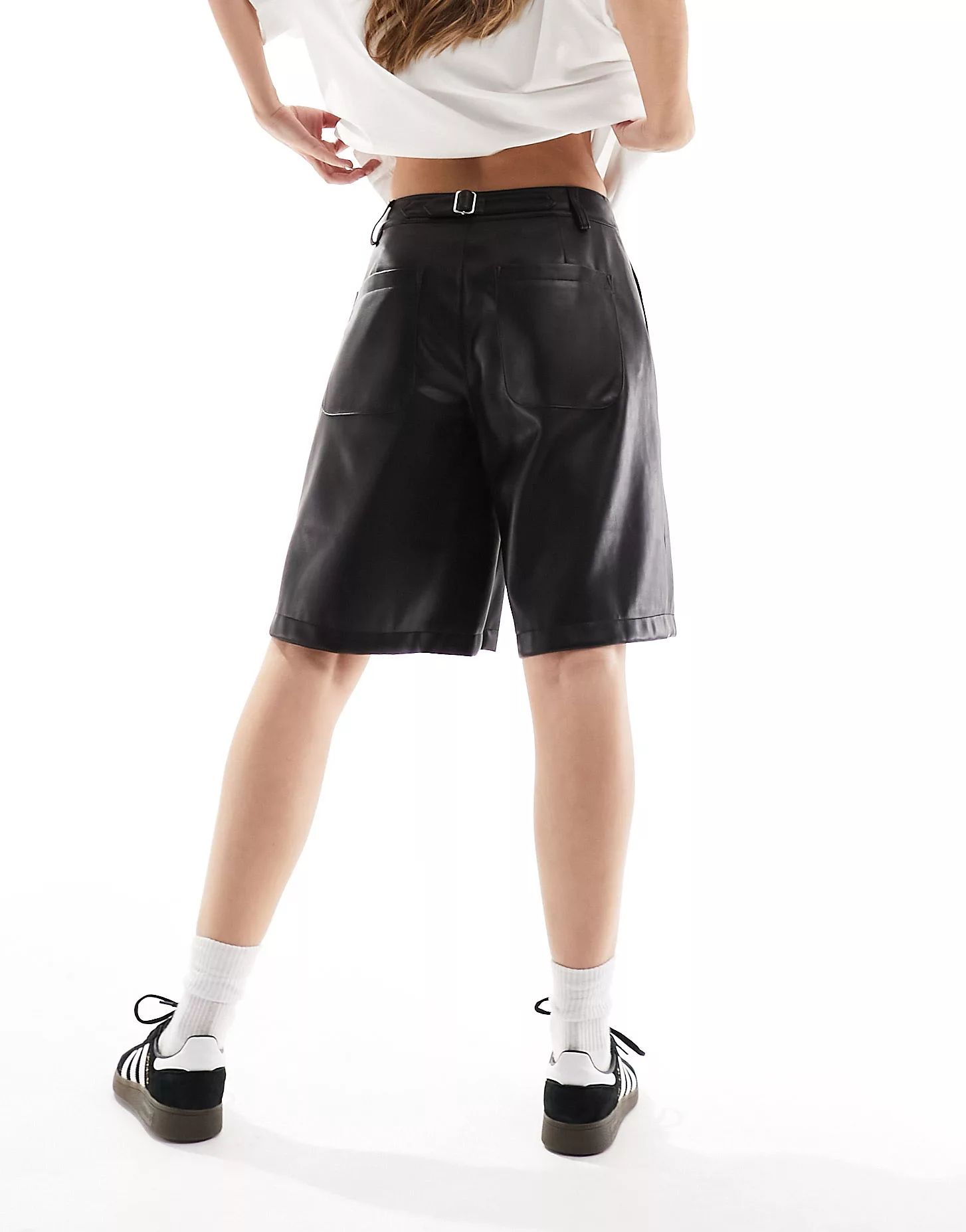 ASOS DESIGN faux leather shorts in black | ASOS | ASOS (Global)
