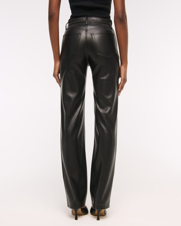 High Rise 90s Relaxed Vegan Leather Pant | Abercrombie & Fitch (US)
