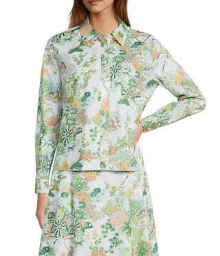 Coordinating Poplin Boyfriend Collar Neckline Long Sleeve Button Down Shirt | Dillard's