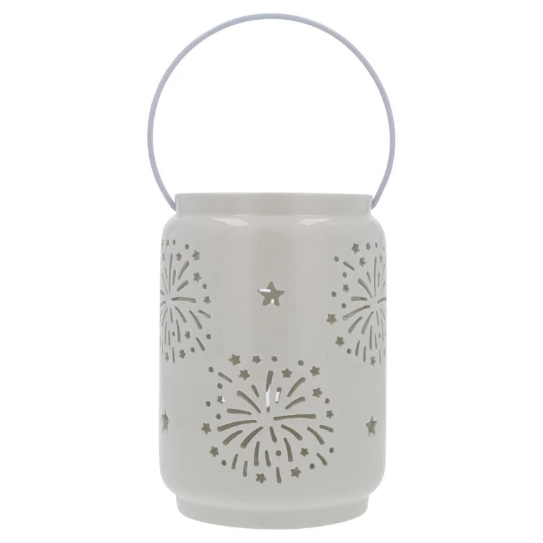 Firework Lantern, White, 7.25", Patriotic by Way To Celebrate | Walmart (US)