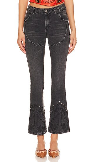 Western Stretch Jeans in Faded Charcoal | Revolve Clothing (Global)