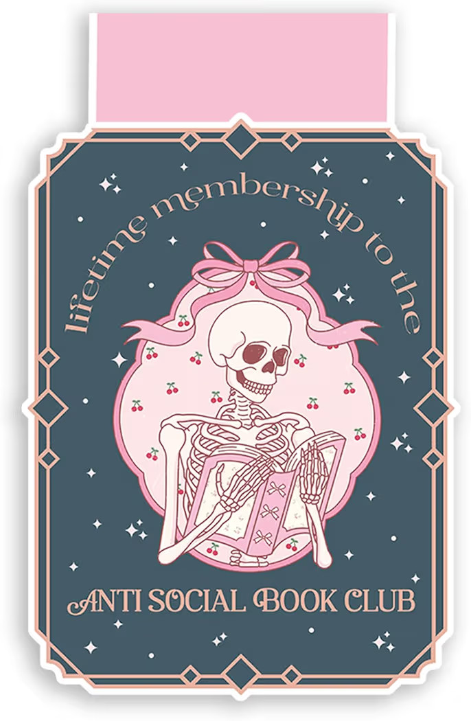 (2Pcs) Lifetime Membership to The Anti Social Book Club Magnetic Bookmark Book Page Markers Gift ... | Amazon (US)