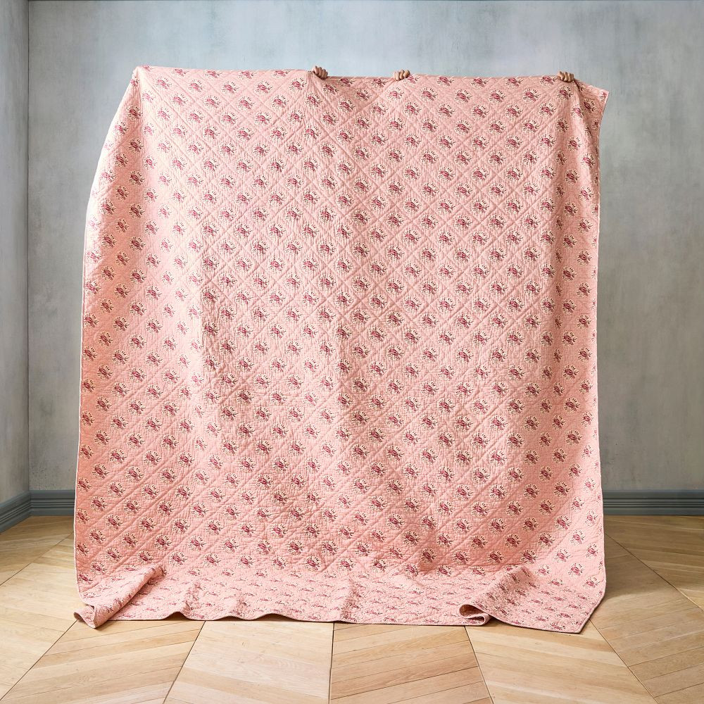 Hollis Floral Hand-Stitched Quilt | GreenRow