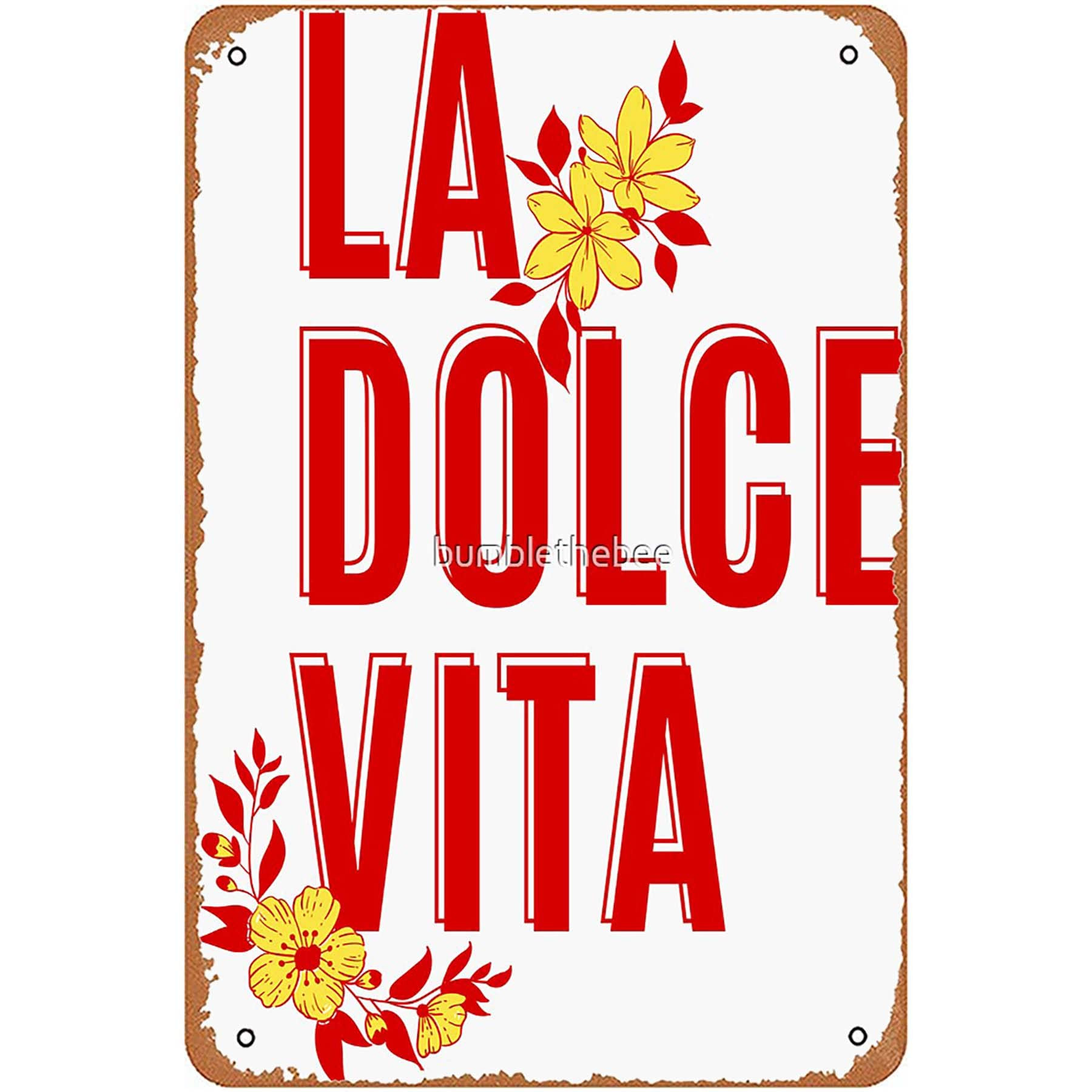 La dolce vita Metal Signs Vintage Bar Garage Man Cave Wall Art Restaurant Farm Gift 8x12inch | Amazon (US)