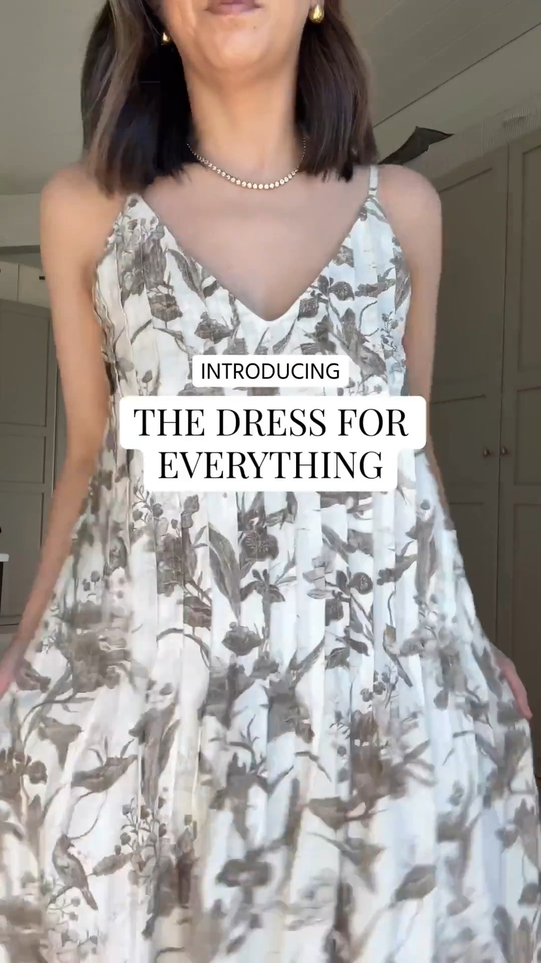 Date night outfits using wardrobe basics. This dress works for just about everything! So so pretty, and comfy. 

Aritzia dress xs
Aritzia cardigan xs
Mango sandals 5 - old. Links similar
Madewell bag - old
Celine sunglasses
Dorsey James necklace 15”
Quince earrings  

Spring dresses, petite style, spring outfits 2026, Easter outfits women, Easter dresses, date night outfits 

#LTKgrwm #LTKmomlife #LTKPetite