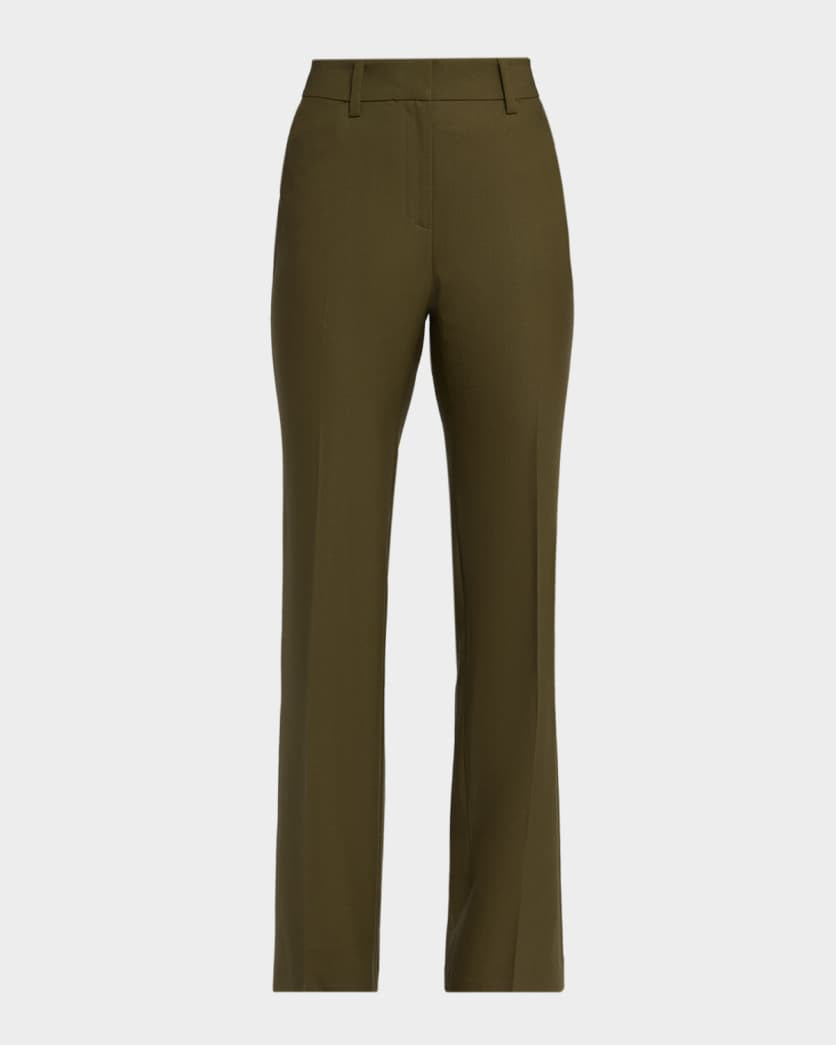 Reade Straight-Leg Stretch Wool Pants | Neiman Marcus