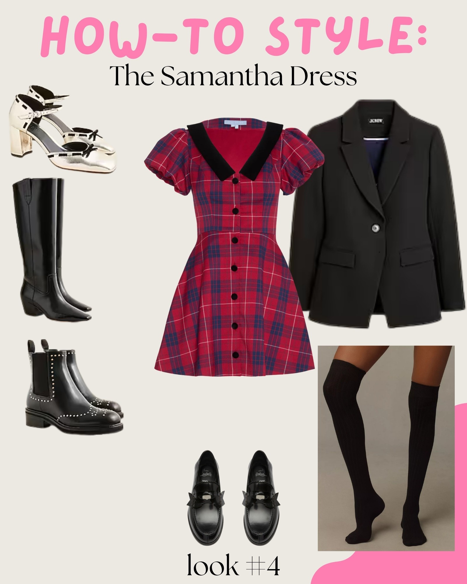 Everyone has a holiday dress in their closet. You can give it second life by updating the styling. Here are four different outfit ideas with The Samantha Dress from Hill House Home. 🎄

Look four is ready for an elevated casual Friday ay the office, coffee with friends or running those last min holiday errands! 🎅🏼

#LTKHoliday #LTKSeasonal #LTKStyleTip