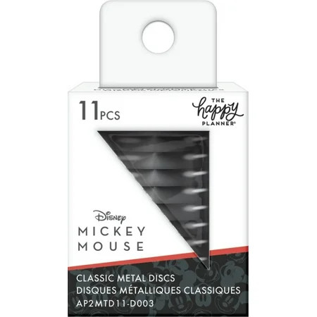 The Happy Planner Disney© Mickey Mouse & Minnie Mouse Black Medium Metal Discs | Walmart (US)