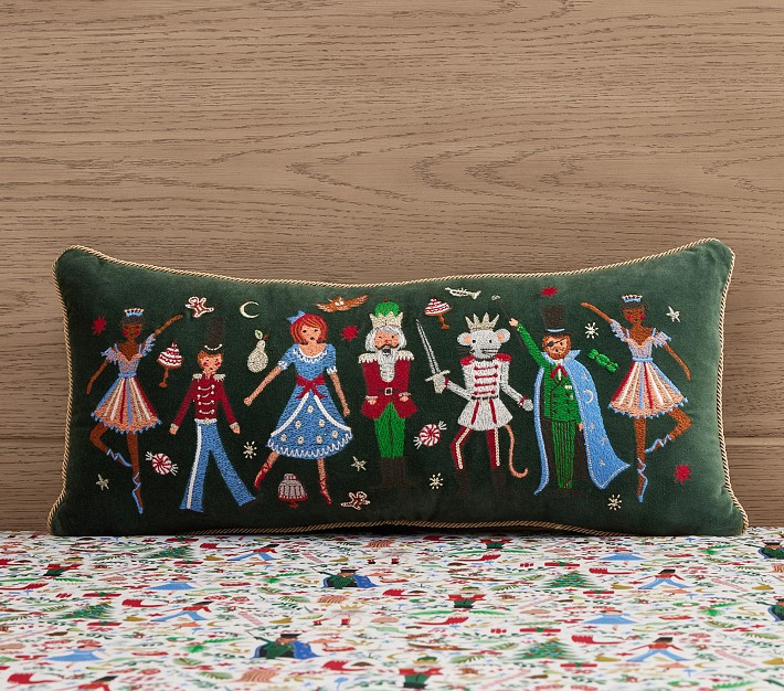 Rifle Paper Co. Nutcracker Lumbar Pillow | Pottery Barn Kids