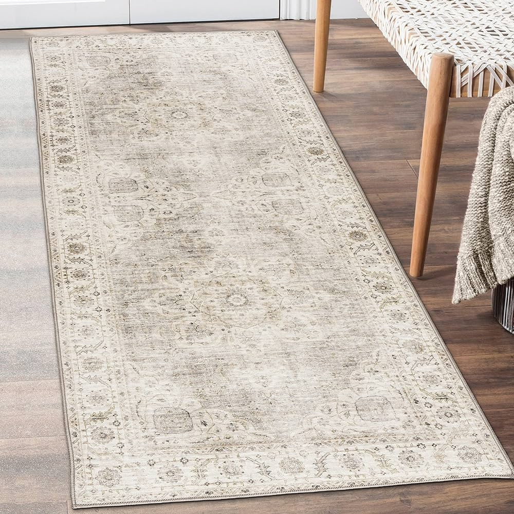 ReaLife Machine Washable Area Rug Runner - Living Room Bedroom Bathroom Kitchen Entryway Office -... | Amazon (US)