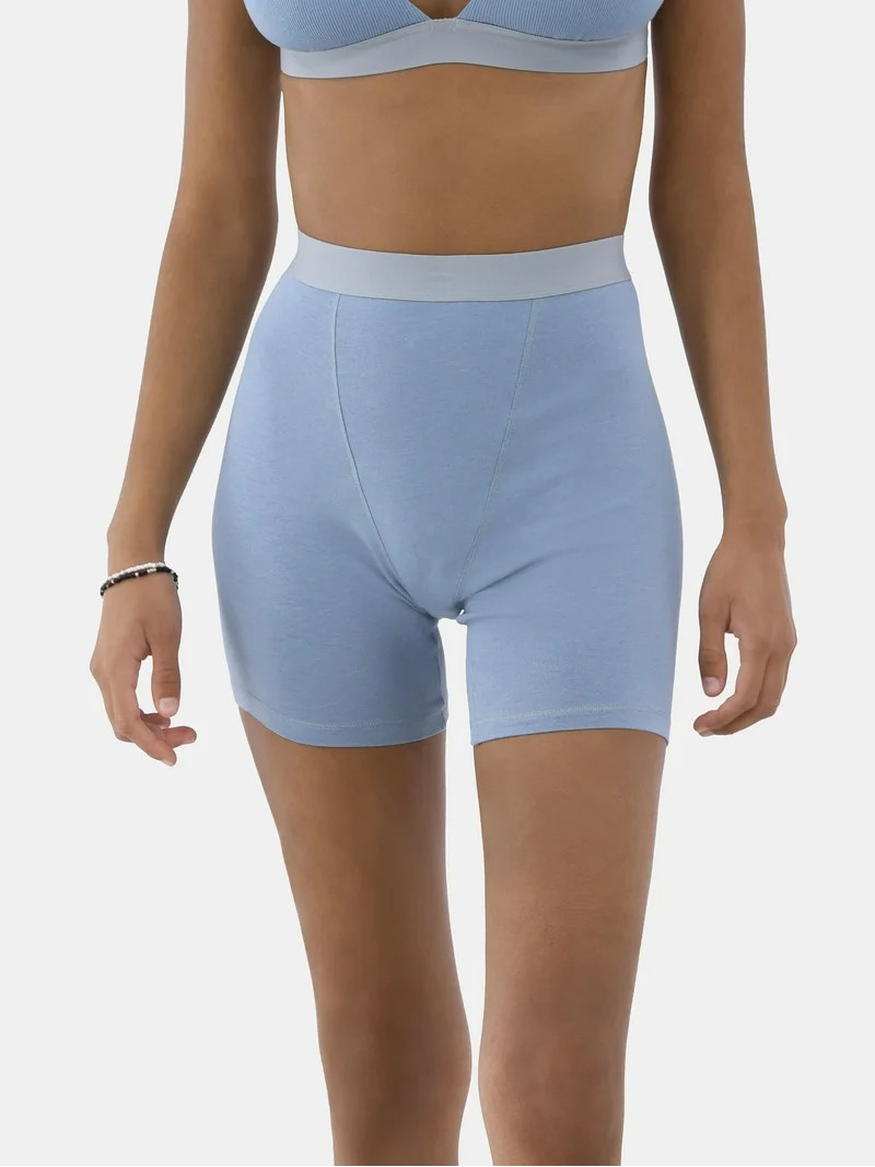 No Boundaries Cotton Stretch Ribbed Boxer Shorts, Women's XS-3XL | Walmart (US)
