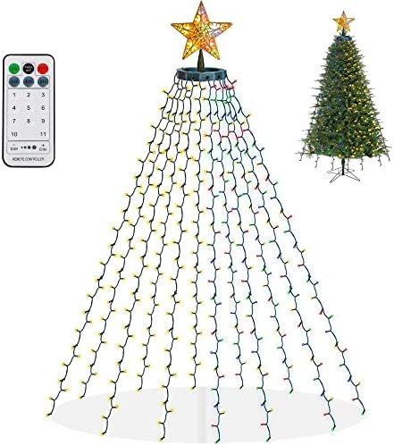 Dazzle Bright Christmas Tree Lights with Star Topper, 300 LED Waterfall Tree Lights with Remote &... | Amazon (US)