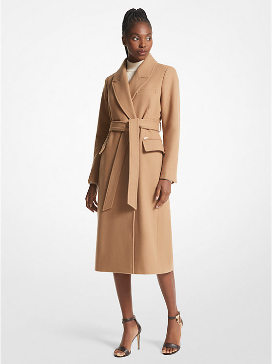 Wool Blend Wrap Coat | Michael Kors US