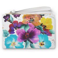 Tropical Floral Clutch Bag | Etsy (US)