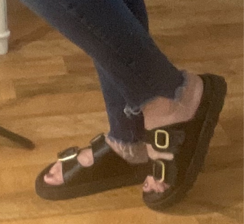 These cute shoes are so comfortable. The buckles on top are adjustable to customize it to your foot width. The leather doesn’t rub and the matte gold buckles are high end looking. Perfect to transition from summer to fall! 

#LTKMidsize #LTKShoeCrush #LTKOver40