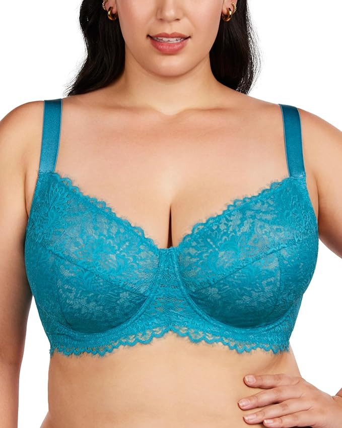 HSIA Minimizer Bra for Women - Plus Size Full Coverage Lace Bra with Underwire, Non Padded | Amazon (US)