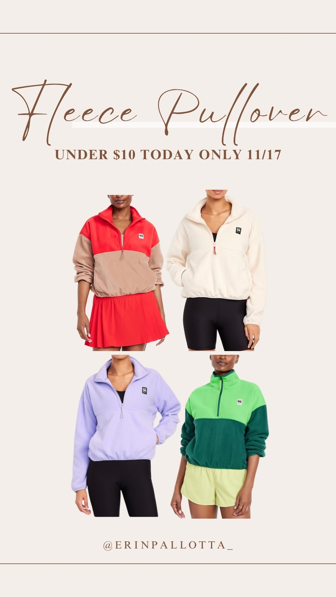 I cannot believe this deal! Viral fleece pullovers are only $9 today (originally $36.99) at Old Navy! The red one is so fun and I love the purple too! These would make great christmas gifts on a budget.

#LTKSaleAlert #LTKGiftGuide #LTKHoliday