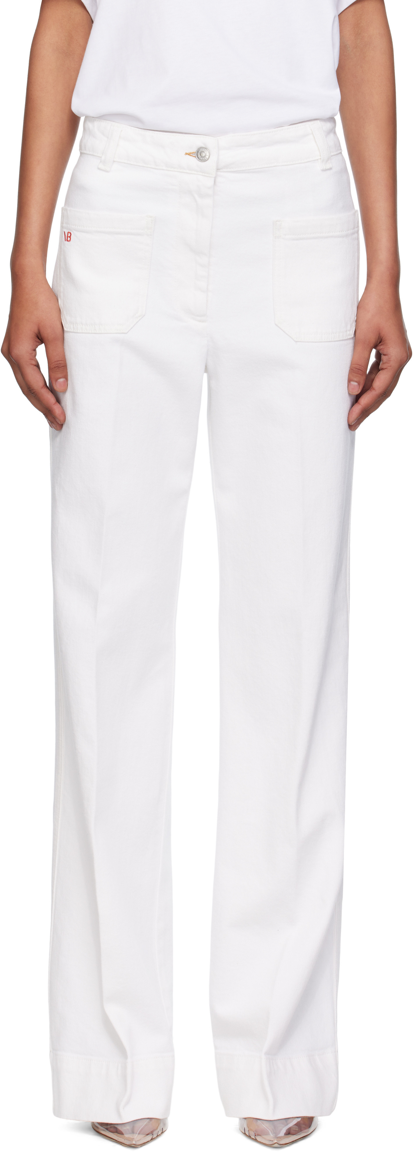 Victoria Beckham White Alina High Waisted Jeans | SSENSE