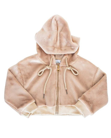 Tammie Drop Shoulder Teddy Hoodie - Almond | Bailey's Blossoms