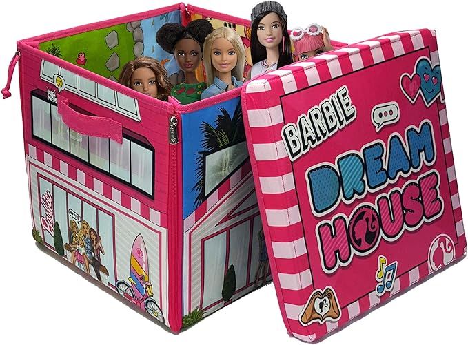 Barbie ZipBin 40 Doll Dream House Toy Box and Playmat, Styles May Vary | Amazon (US)