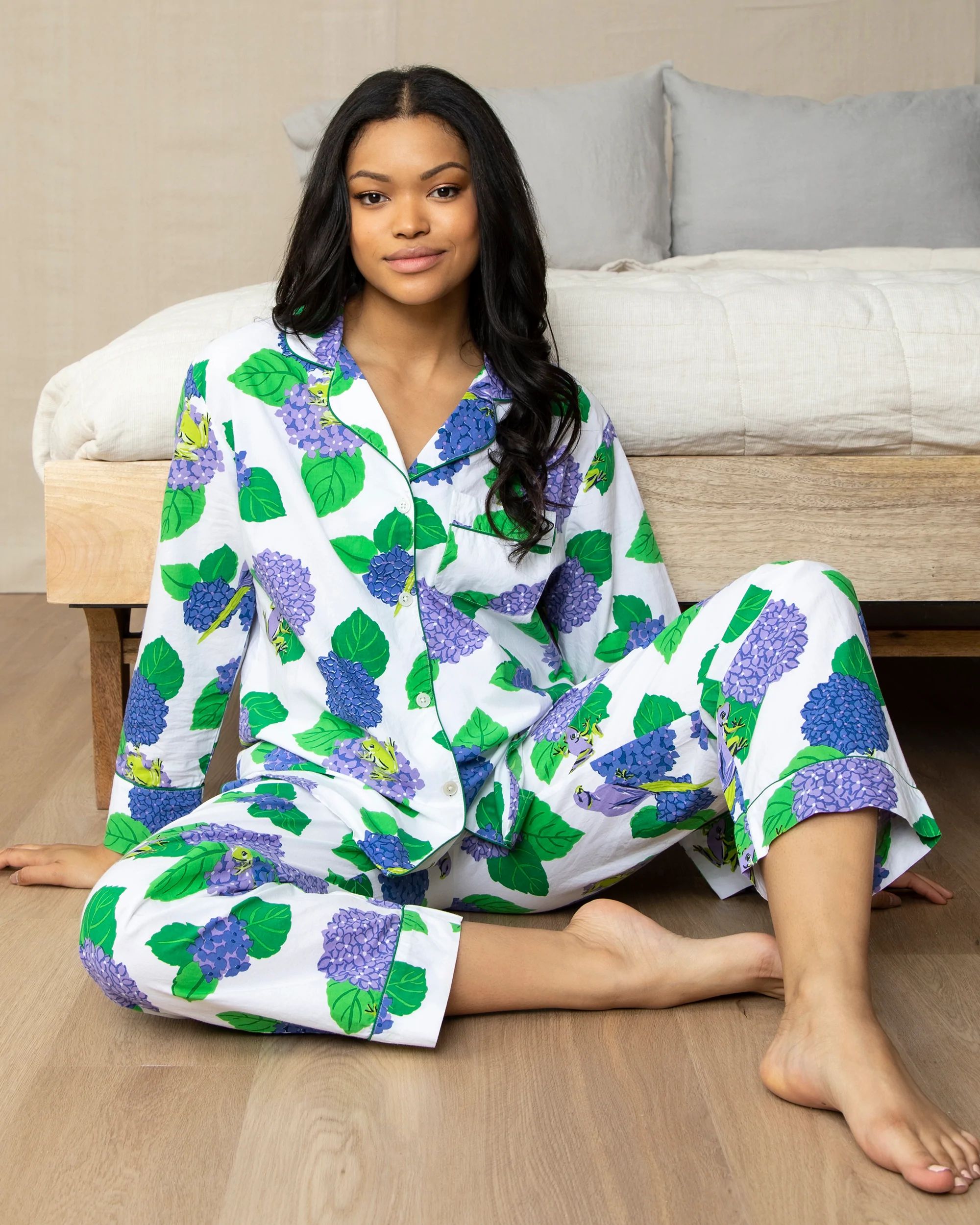 Hydrangea Hideaway - Long Sleep Set - Cloud | Printfresh