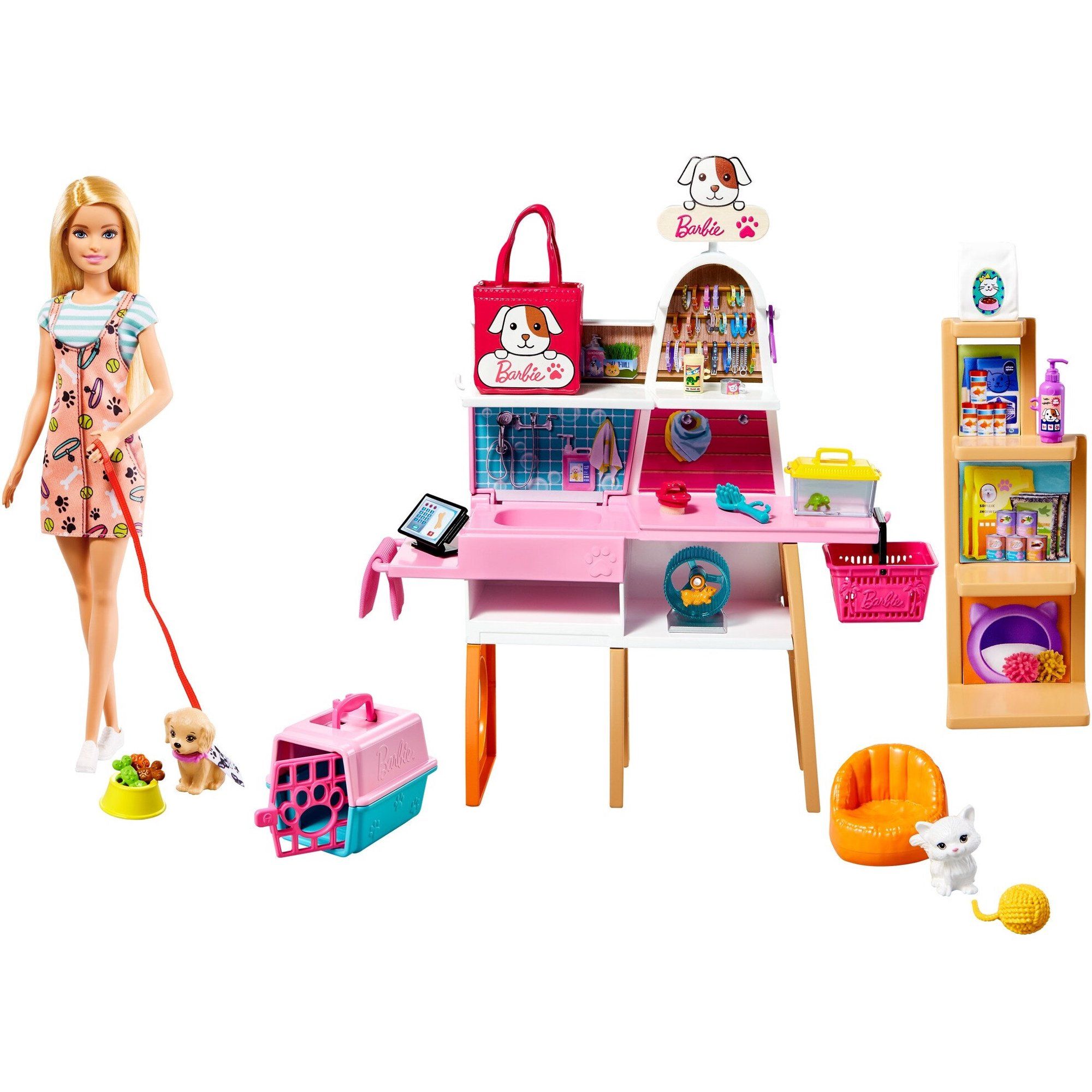 Barbie Doll and Pet Boutique Playset with 4 Pets and Accessories, for 3 to 7 Year Olds | Walmart (US)
