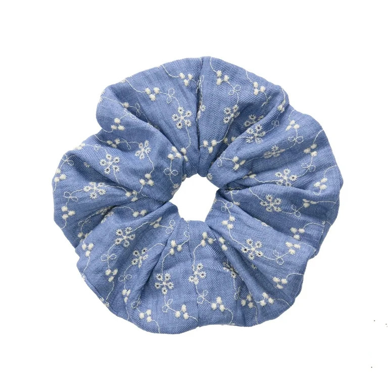 Goody x Lee Large Denim Scrunchie, No-Damage Elastic, All Hair Types, 1 Pack | Walmart (US)