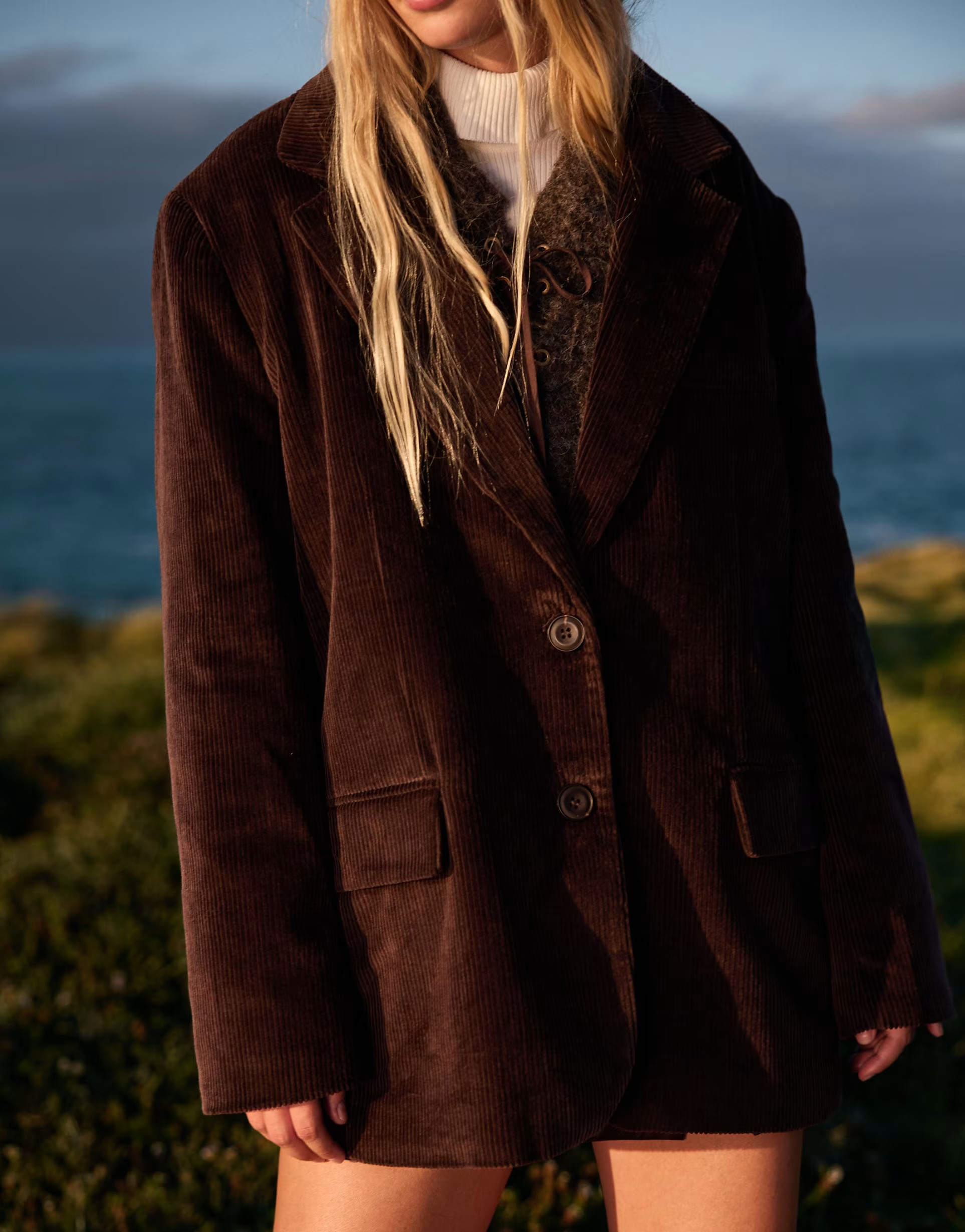 Bershka Corduroy blazer in brown | ASOS | ASOS (Global)