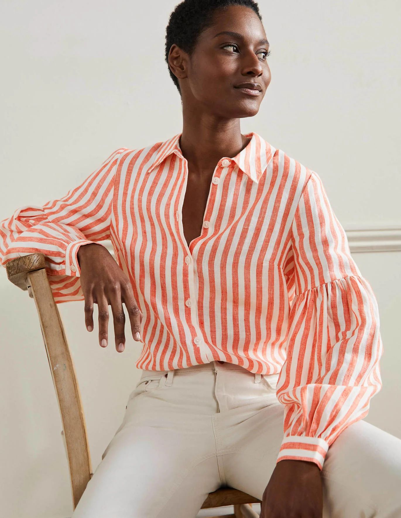 Anna Blouson Linen Shirt | Boden (US)