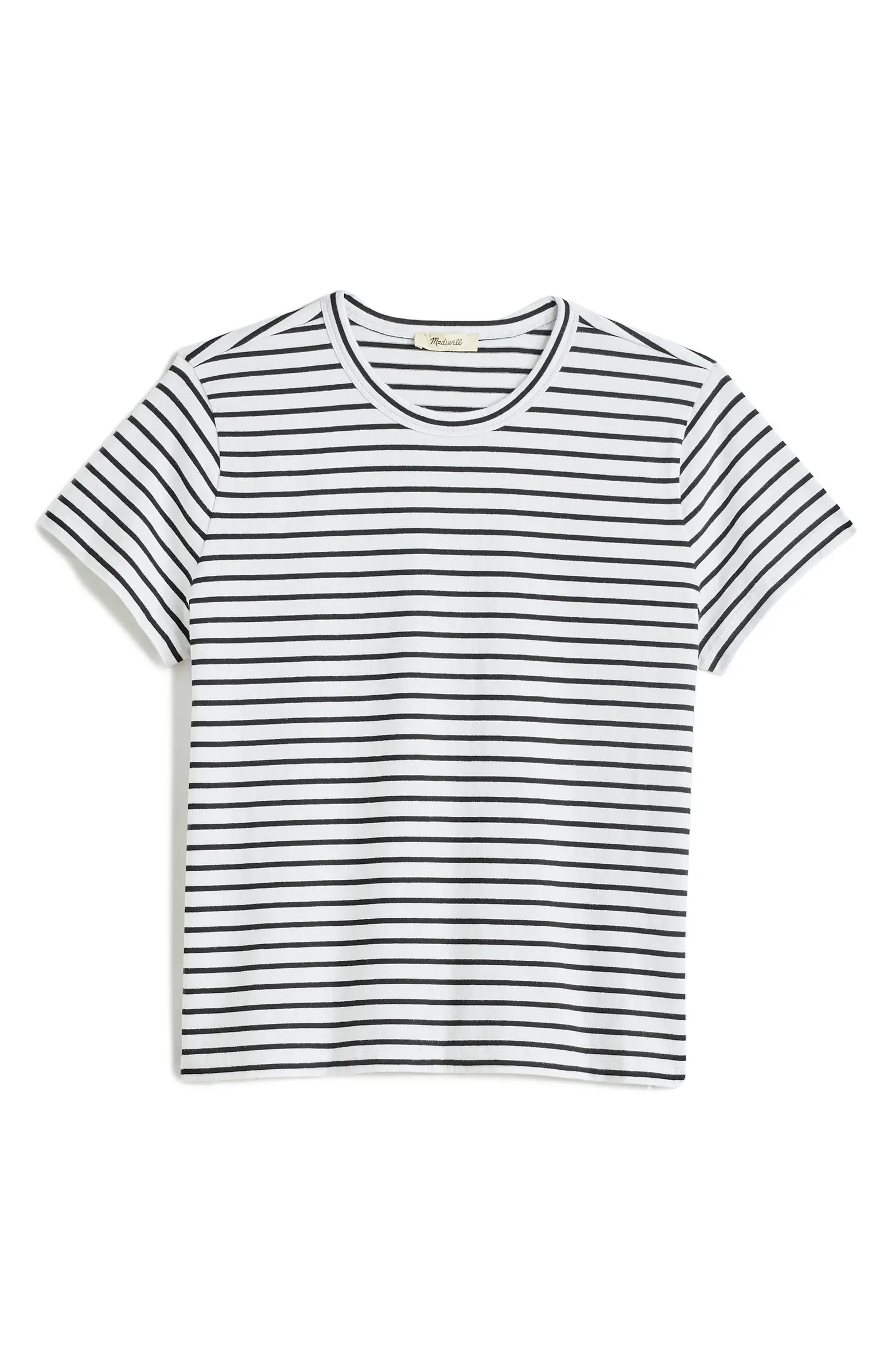 Madewell Stripe Perfect Cotton Crewneck Top | Nordstrom | Nordstrom