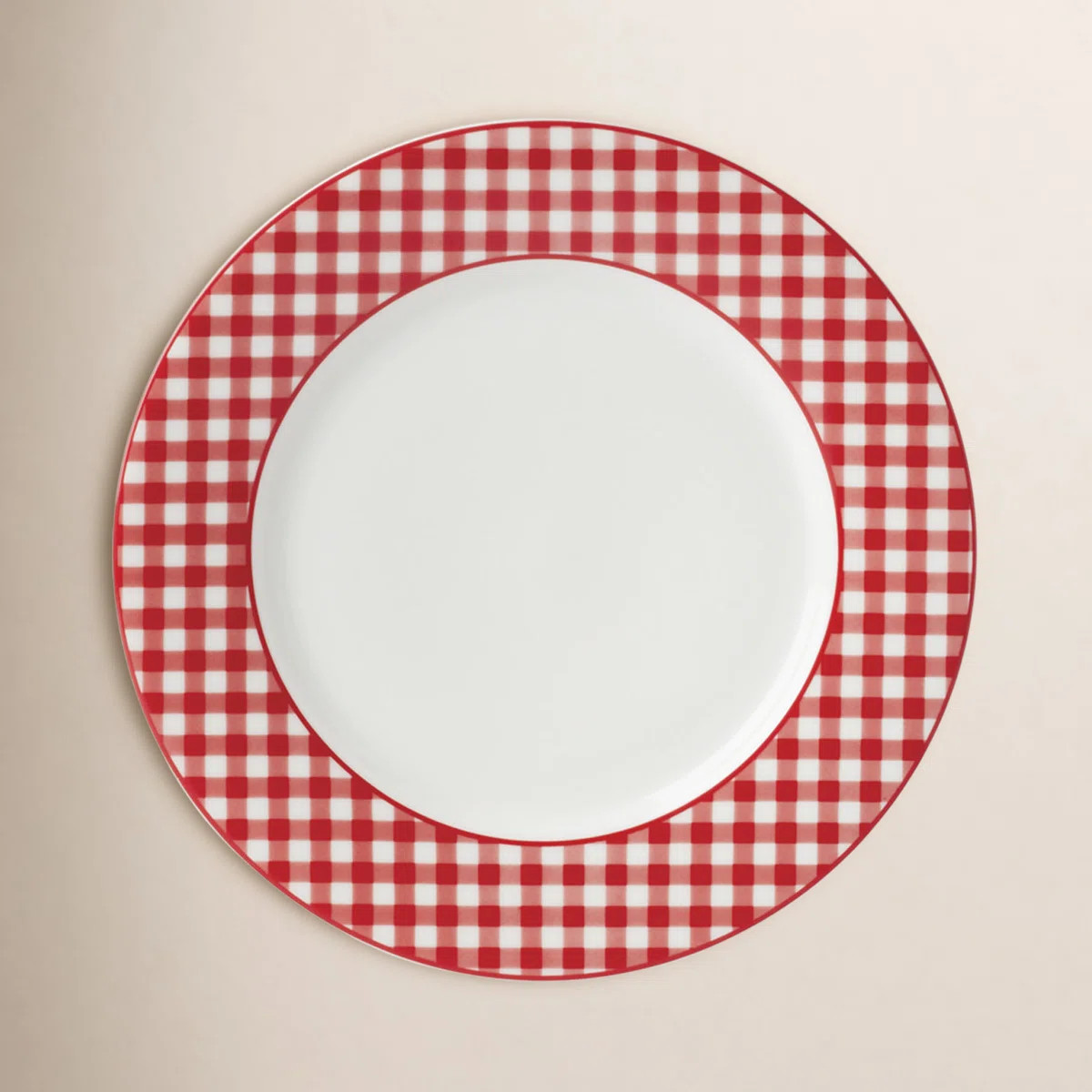 Lenox Gingham Red Dinner Plates, Set of 4 | Birch Lane