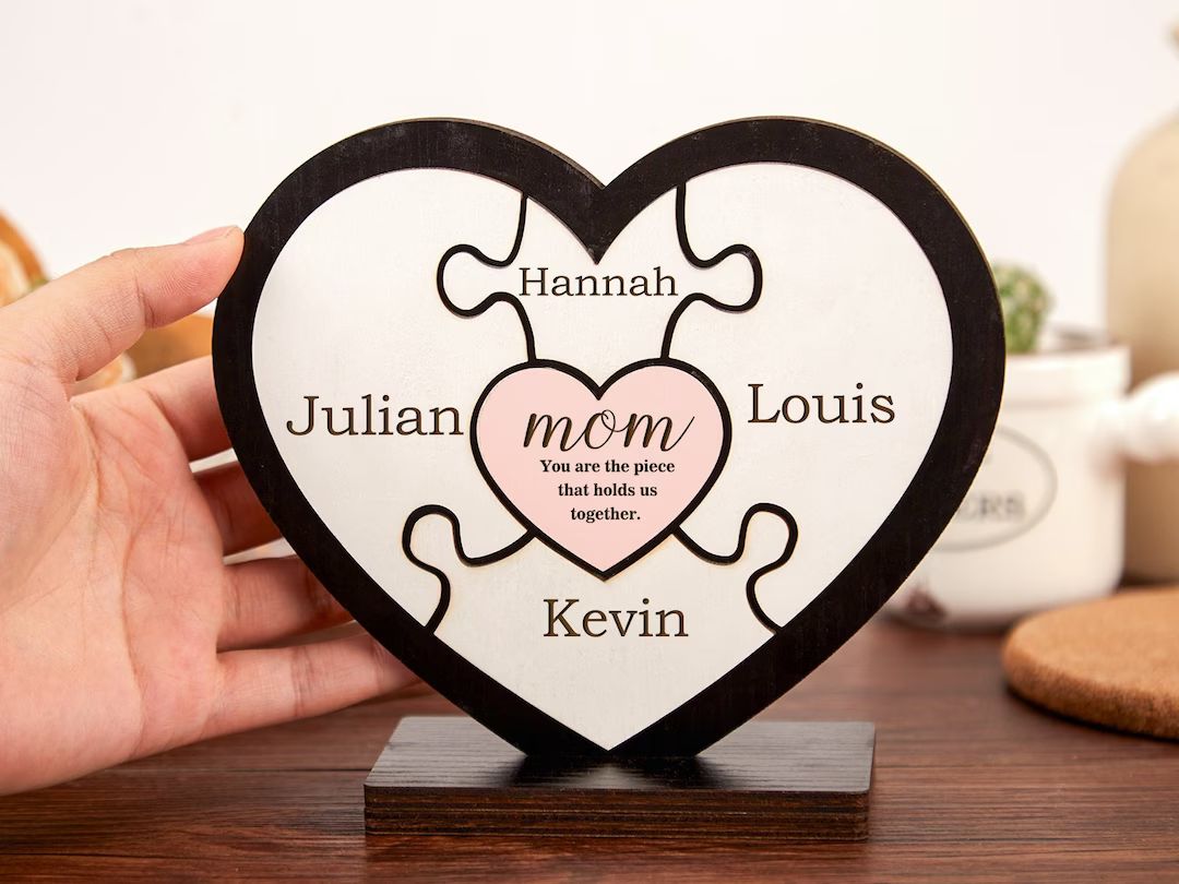 Custom Mothers Day Puzzle Sign Puzzle Frame Gift For Mom Personalized Family Puzzle Sign Mother's... | Etsy (US)