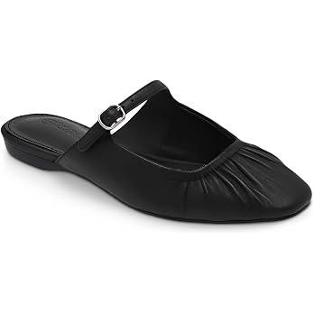 Coutgo Women's Closed Toe Pleated Mary Jane Mules | Amazon (US)