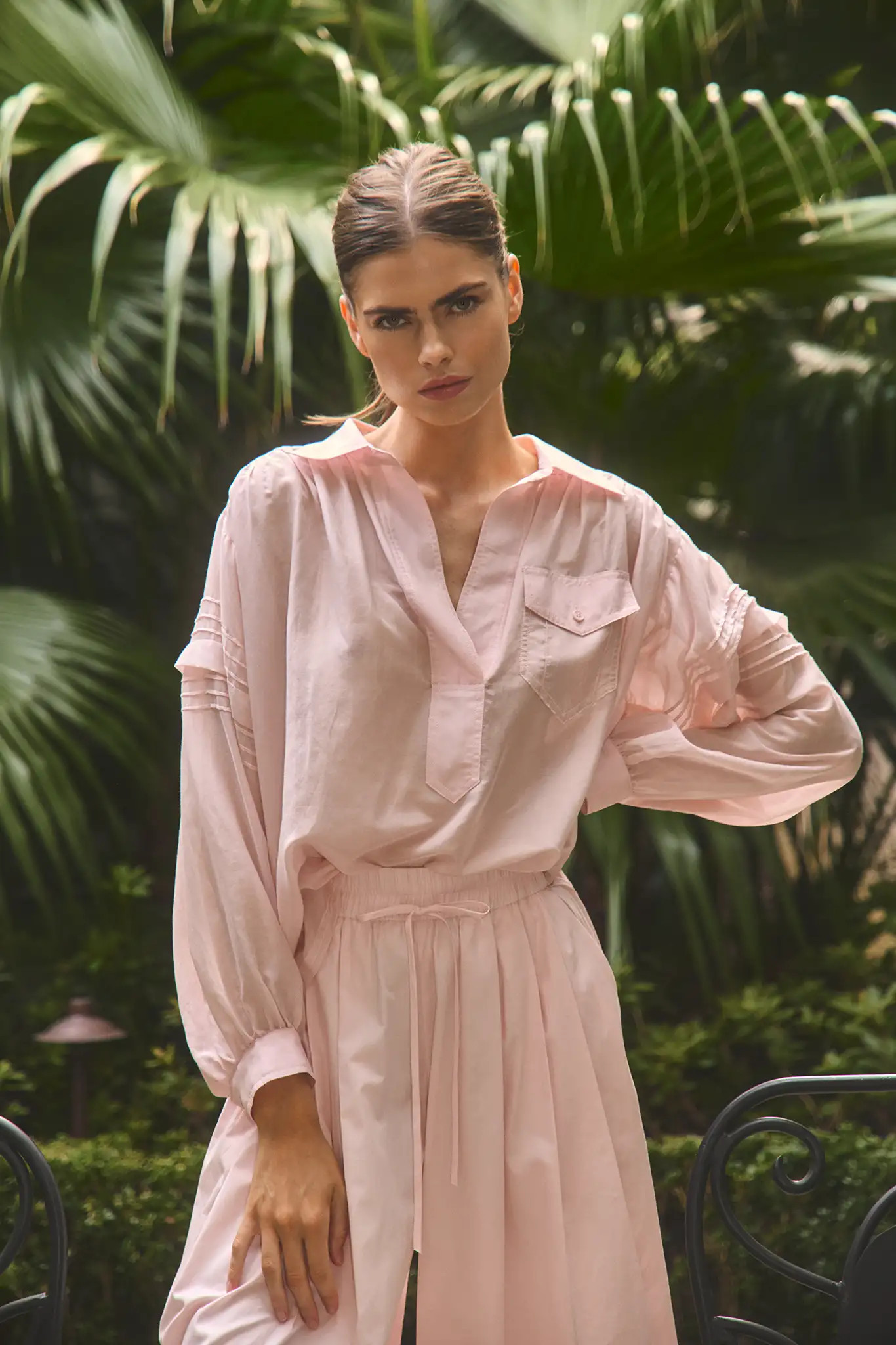 Evangeline Shirt | Pink Elevated Classic Shirt | Hunter Bell | Hunter Bell