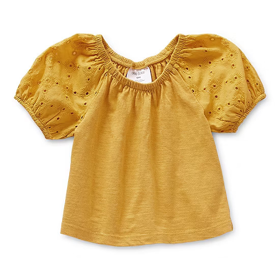 Okie Dokie Baby Girls Round Neck Short Sleeve Blouse | JCPenney