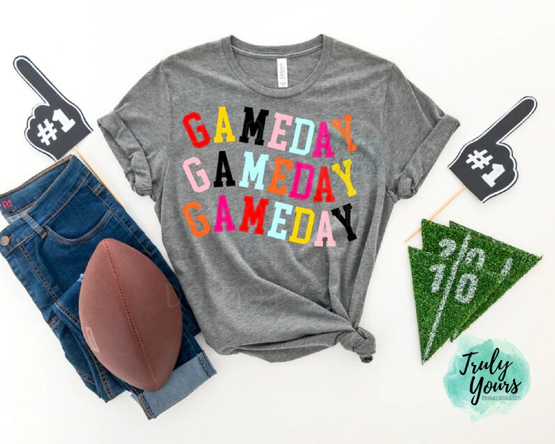 GAMEDAY Shirt | Women football T-shirt | Gameday | Football Shirts | Etsy (US)