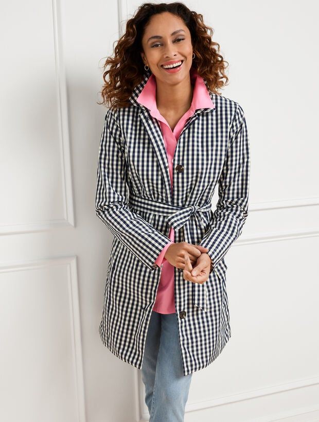 Gingham Belted Mac Coat | Talbots