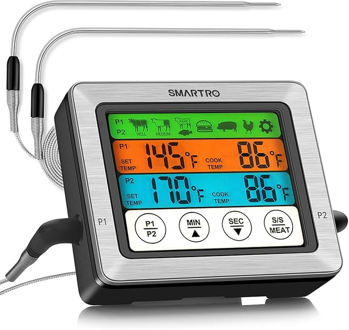 SMARTRO ST54 Dual Probe Digital Meat Thermometer for Cooking Food Kitchen Oven BBQ Grill with Tim... | Amazon (US)