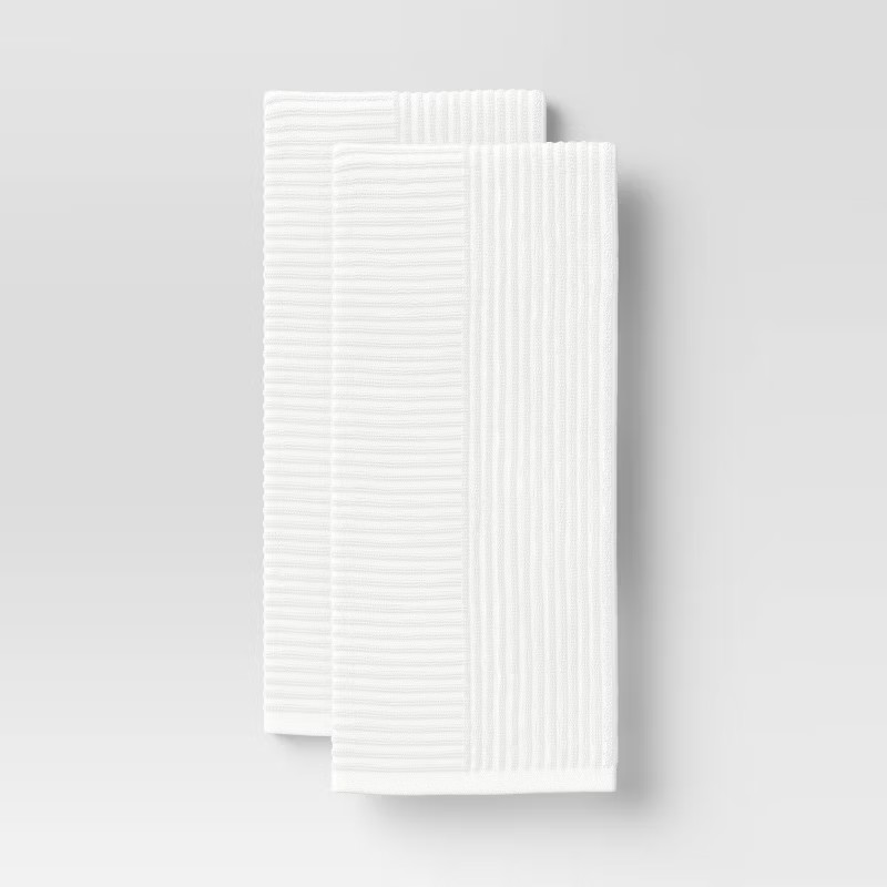 2pk Cotton Solid Ribbed Terry Kitchen Towels - Project 62™ | Target