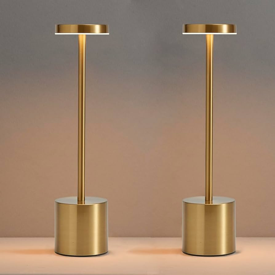2 Pack LED Cordless Table Lamp, Portable 5000mAh Rechargeable Bedside Lamp, Touch Control Outdoor... | Amazon (US)