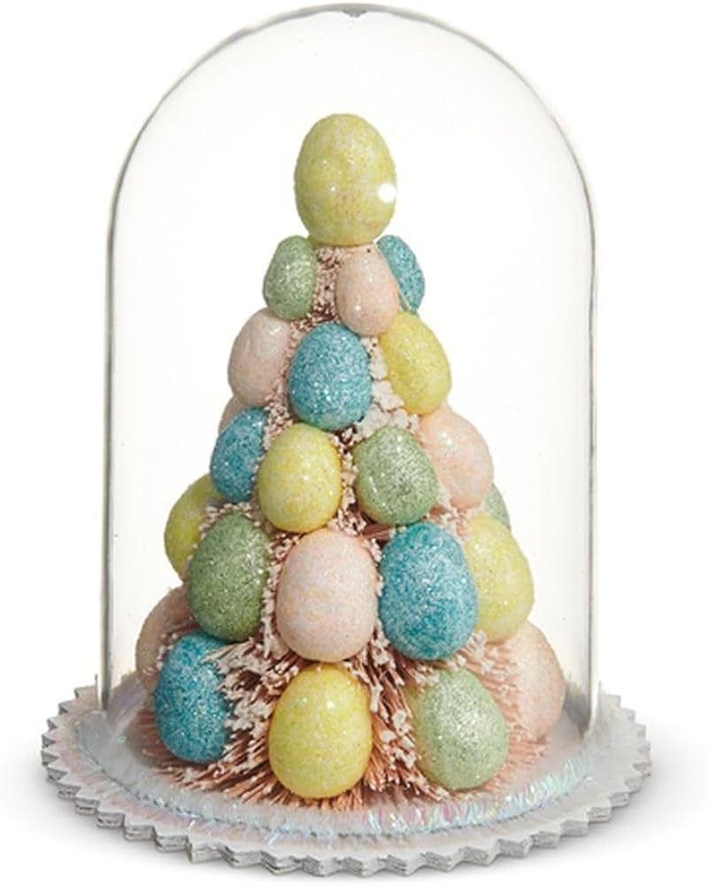 Raz Imports Easter 5.5" Bottle Brush Tree with Egg Ornaments in Cloche | Amazon (US)
