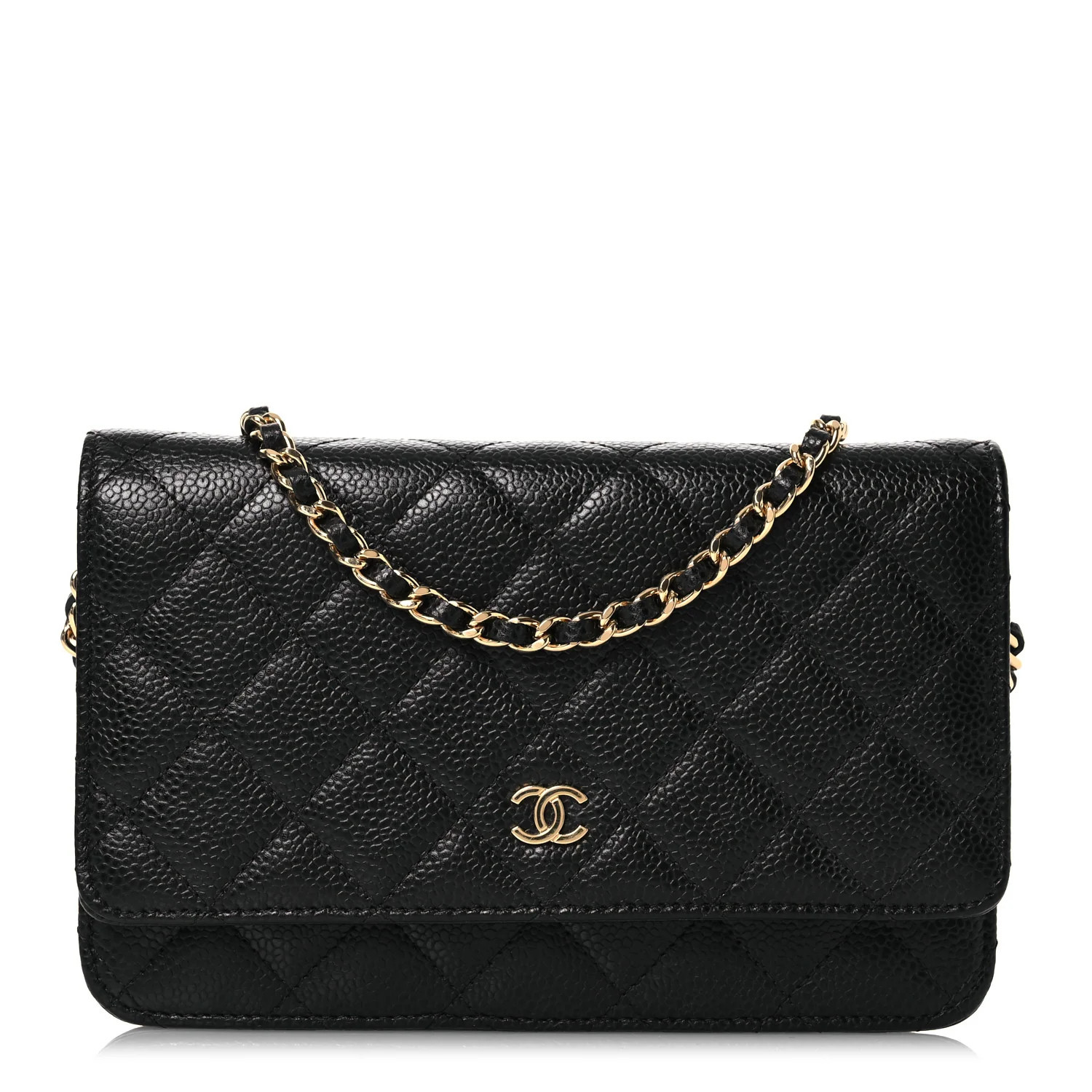 Chanel Caviar Quilted Wallet on Chain WOC Black 1761160 | FASHIONPHILE (US)