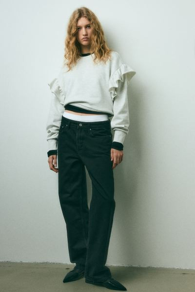 Oversized Ruffle-trimmed Sweatshirt | H&M (US + CA)