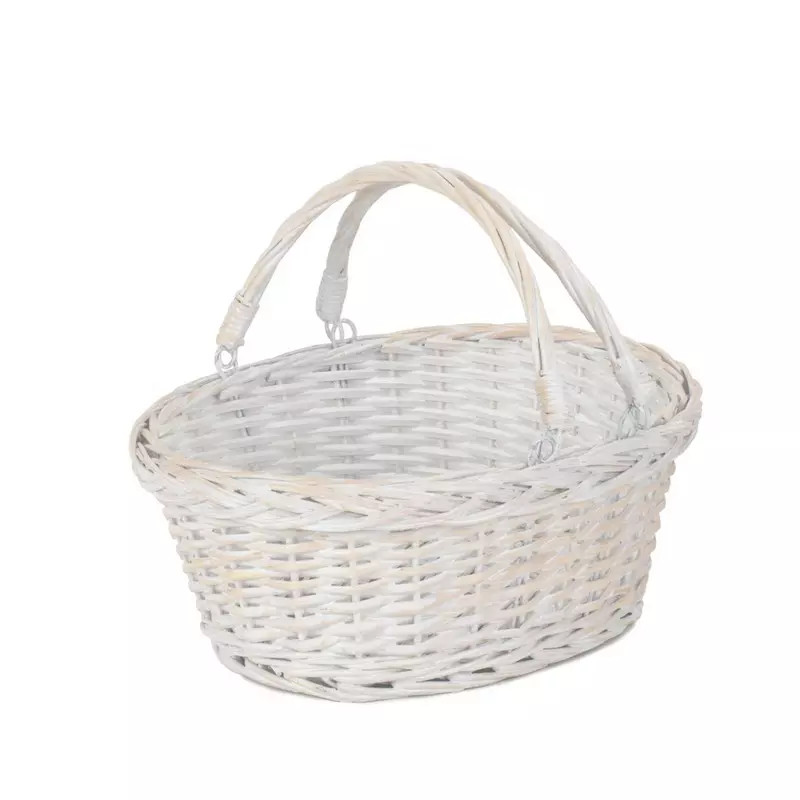 Wicker White Swing Handle Shopping Basket | Debenhams UK