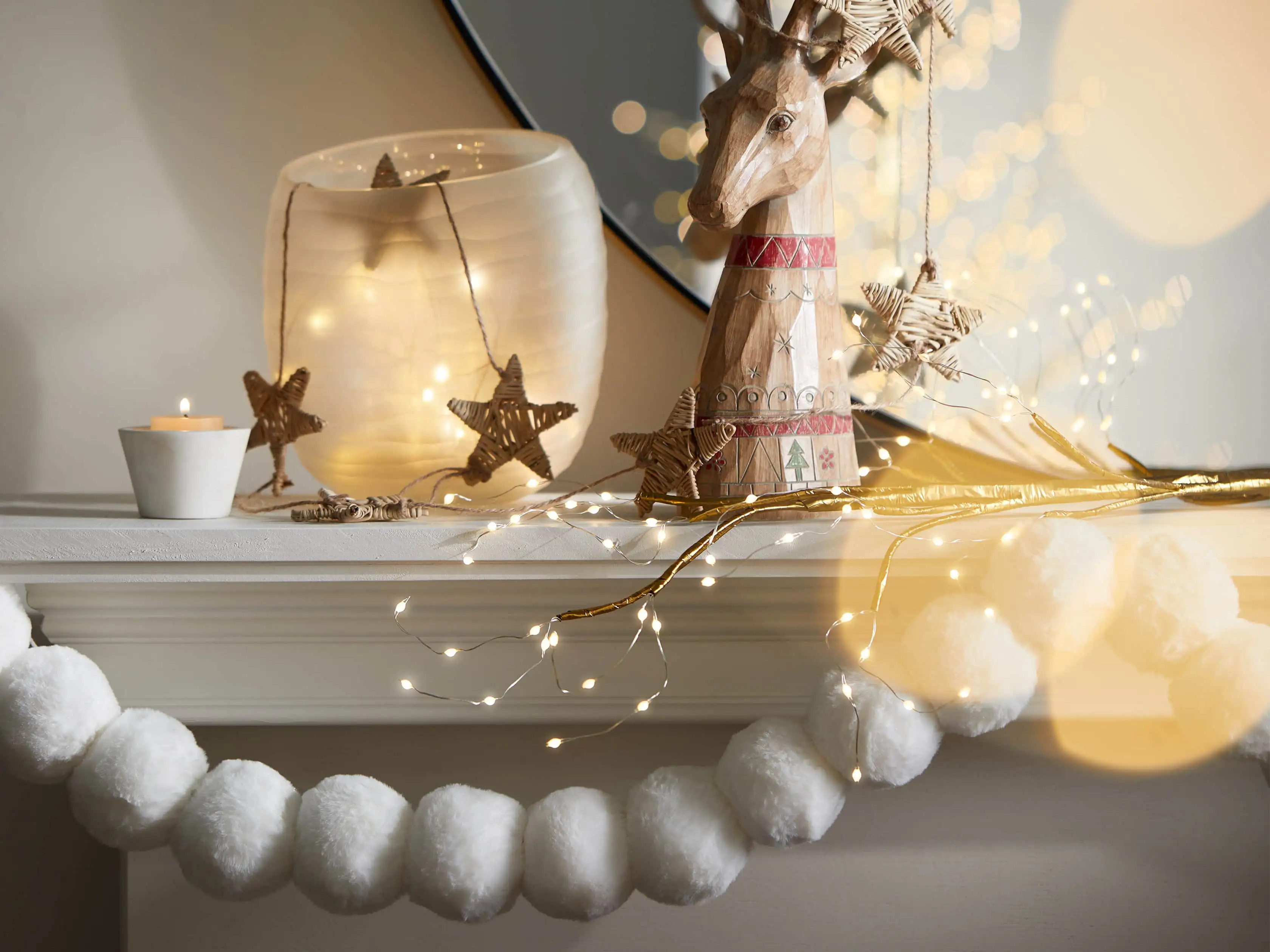 Faux Snowball Garland | Arhaus