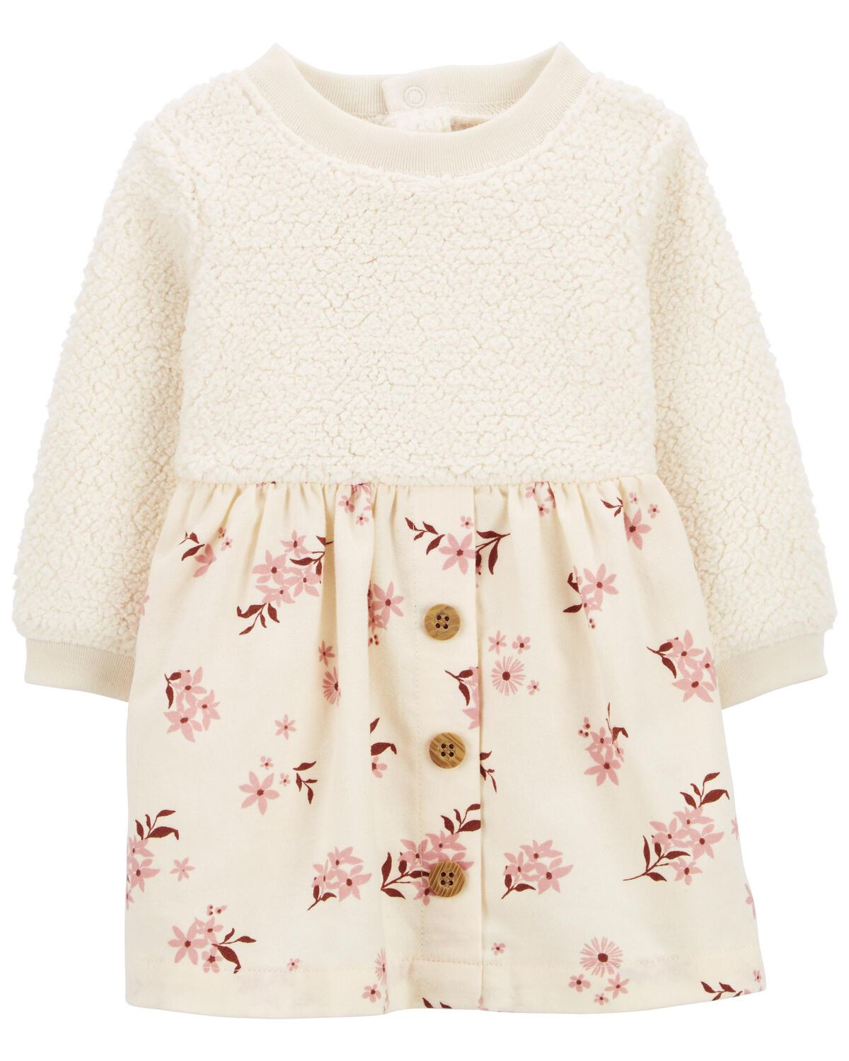 Neutral Baby Sherpa Floral Dress  | carters.com | Carter's