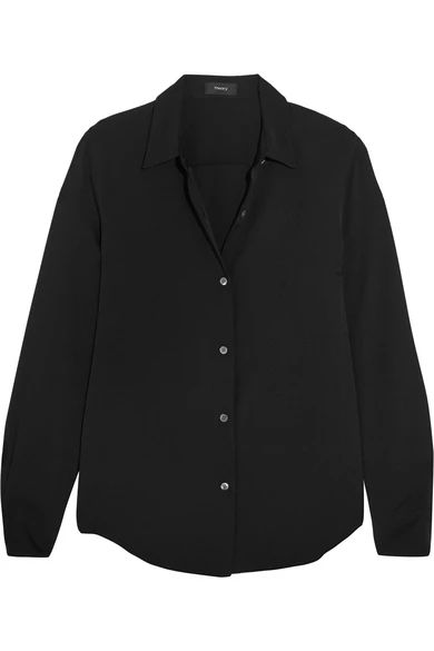 Theory - Silk Crepe De Chine Shirt - Black | NET-A-PORTER (US)