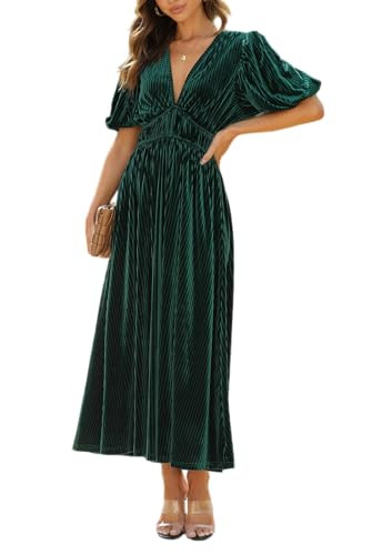 Women's Velvet Maxi Dress Formal Dresses for Wedding Guest Dress | Amazon (US)